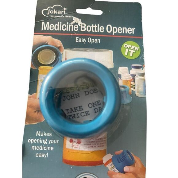 New Jokari Easy Open Medicine Bottle Cap Opener 4X Magnifier Cap Gripper Remover - Picture 5 of 6